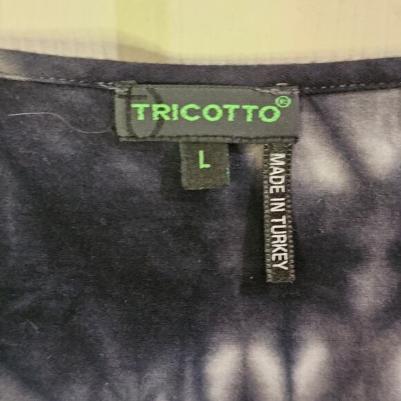 Tricotto Dress Womens L Boho Festival Romantic Tie-Dye Ruffle Embroidery Black - Picture 6 of 9